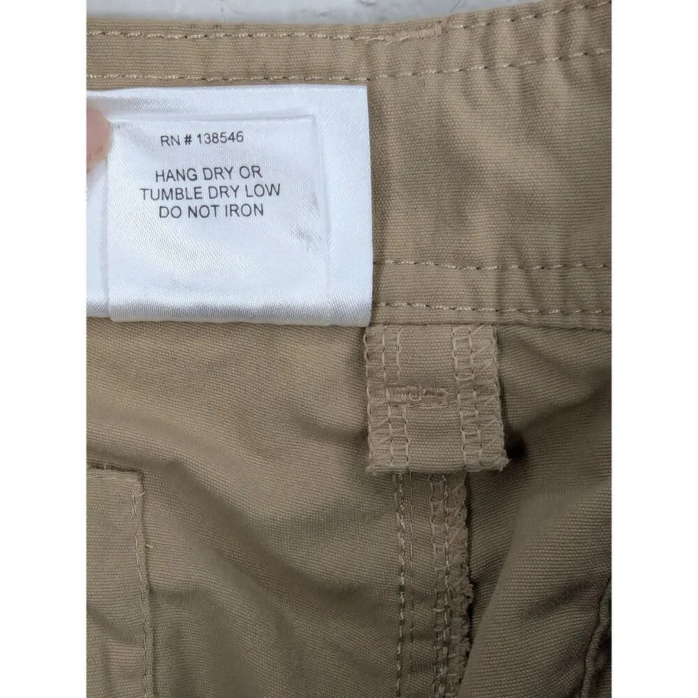 NWT Clothing Arts Pick-Pocket Proof Adventure Travel Pants Sz 36 Khaki Nylon